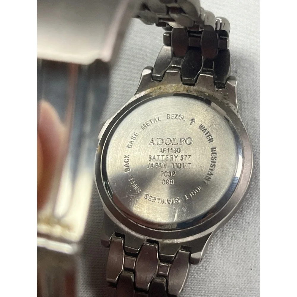 Adolfo Two Tone Quartz Watch‎ Grey Dial Date Japan Movt 100FT Water Resist